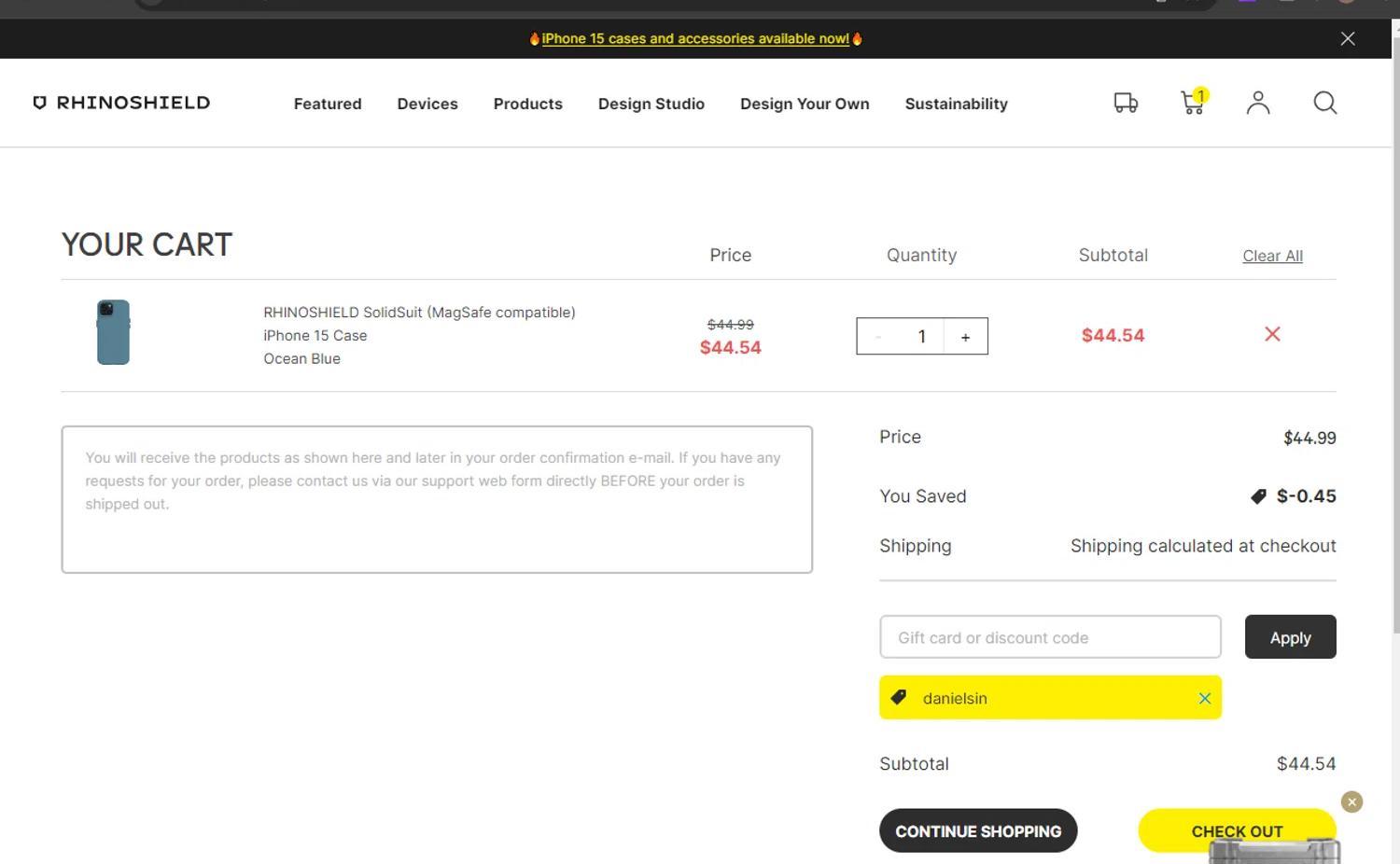 How to apply RhinoShield coupon code